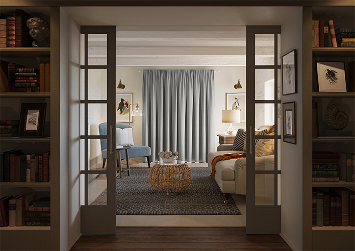 Genoa Faux Silk (Blackout), Silver Shimmer - Made to Measure Curtains - Image 16